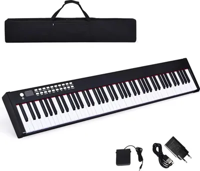 Zdjęcie produktu dla Pianino cyfrowe – klawiatura fortepianu elektrycznego z 88 klawiszami – 128 rytmów – 128 brzmień – Bluetooth – wbudowane głośniki – 20 utworów demonstracyjnych – kolor czarny