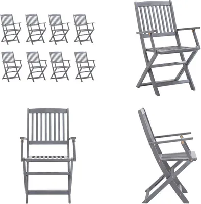 Produktbild von vidaXL Klappbare Gartenstühle 8 Stk. Massivholz Akazie - Gartenstuhl - Gartenstühle - Stuhl - Stühle