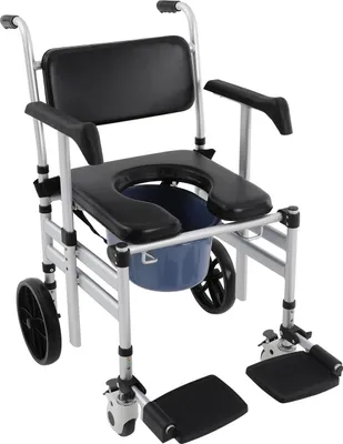 Image de Siège de douche, chaise de toilette, hauteur réglable, design pliable, noir U