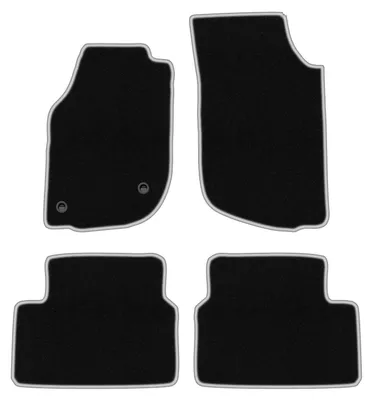 Produktbild von Fußmatten Velours Schwarz/Silber für Volvo 940 / 960 FL 1990-1998 Set 4-tlg
