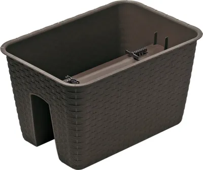Produktbild von Blumenkasten für Geländer und Brüstungen 400 mm braun Balkonkasten - Geländerkasten  - Blumentopf - Geländertopf - Pflanzkasten für Geländer
