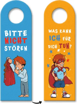 Produktbild von Türhänger Superheldenmotiv - Bitte nicht stören oder Was kann ich für dich tun