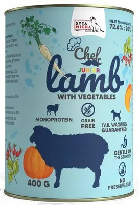 Produktbild von SYTA MICHA Lamm mit Gemüse Nassfutter für Hunde Dose 12x400g