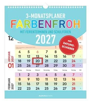 Produktbild von 3-Monatsplaner Farbenfroh 2027