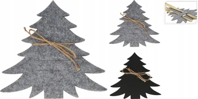 Image de Porte-couverts, pochette à couverts, sac à couverts, boîte à couverts, arbre de Noël, set de Noël, 4 pièces