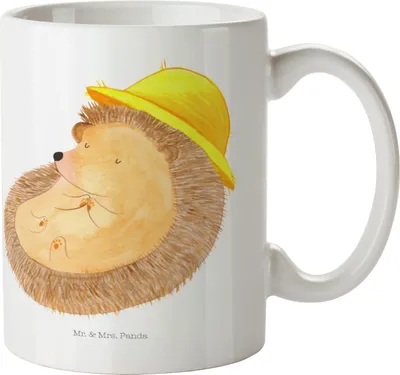 Produktbild von Mr. & Mrs. Panda Trinklernbecher Igel Beten - Weiß - Geschenk, Gott, Camping Tasse, Plastikbecher, Dankbarkeit, Genießen, Kinderbecher, Kindertasse, Sonnenhut, Amen