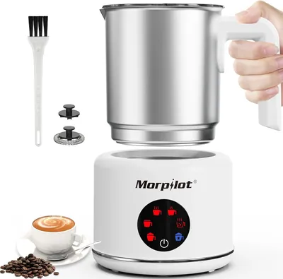 Obrázok produktu pre Elektrický napenenie mlieka, 6 v 1: na horúce a studené mliečne peny a horúcu čokoládu, 600 W, dizajn Latte, vhodné do umývačky riadu, s nepriľnavým povrchom
