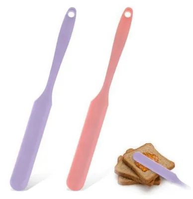 Immagine prodotto di 2 spatole in silicone per impasto, piccole, da 24 cm con manico lungo, ideali per cucinare e preparare dolci