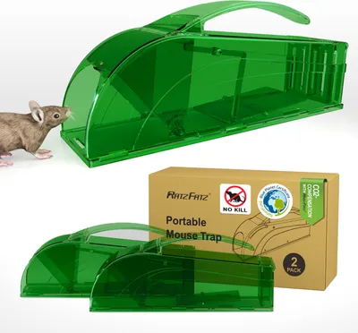 Immagine prodotto di Trappola per topi RatzFatz, confezione da 2, ABS, portata massima 80 kg, riutilizzabile
