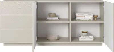 Zdjęcie produktu dla KOMODA ASHA 167 cm KASZMIR NOWOCZESNA Z SZUFLADAMI POJEMNA LOFT RYFLOWANIE