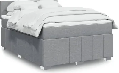 Produktbild von Möbel2024 Boxspringbett mit Matratze Hellgrau 140x190 cm Stoff Klassische Betten 849081