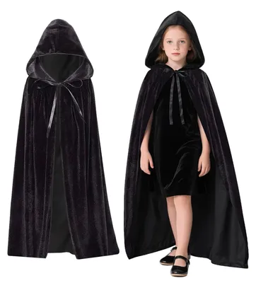 Immagine prodotto di Mantello da vampiro, nero e rosso – Mantello a doppio lato, ideale per adulti e bambini, perfetto per Halloween