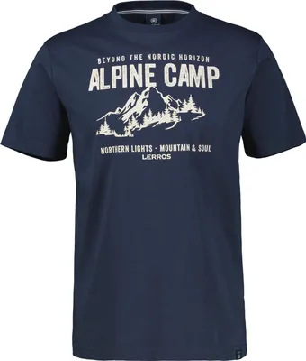 Produktbild von Lerros Übergrößen T-Shirt dunkelblau Bergprint
