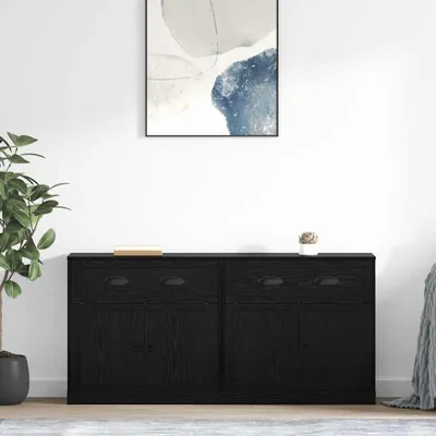 Zdjęcie produktu dla vidaXL Komody boczne, 2 sztuki, czarny kolor, imitacja dębu, wymiary: 70 x 35,5 x 67,5 cm