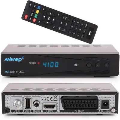 Immagine prodotto di :Ankaro DSR 4100 Plus HD HDTV ricevitore satellitare digitale (HDTV, DVB-S/S2, SAT, HDMI, SCART, 1x USB 2.0, Easyfind, Full HD 1080p) con funzione di registrazione/PVR - nero