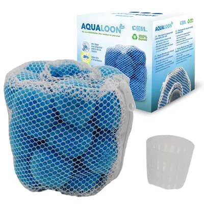 Obrázok produktu pre Guľôčky pre bazénovú filtráciu COIL, ekologická vodná filtrácia, kompatibilné s filtrami typu VI Bestway a Intex typ S1, 20 kusov, opakovane použiteľné, modré