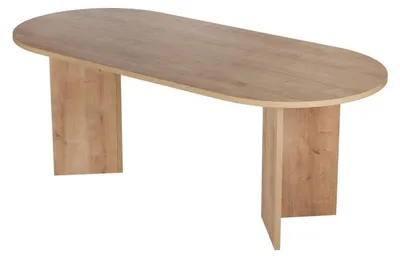 Image de Table à manger Table de salle à manger en bois MDF mélaminé chêne saphir 200 x 90 x 75 cm