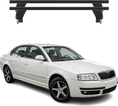 Image de Menabo Barres de toit Transversales pour Skoda Superb 2001-2008 Noir ABE 2x