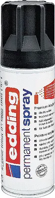 Produktbild von Edding Permanent Spray, 200 ml, Schwarz, Matte, Sprühdose