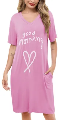 Immagine prodotto di Camicia da notte corta da donna, modello elegante, con scollo a V