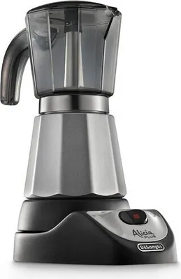 Produktbild von De’Longhi Alicia EMKM 4, Elektrische Espressokanne, 0,4 l, Gemahlener Kaffee, 450 W, Schwarz, Silber, Transparent