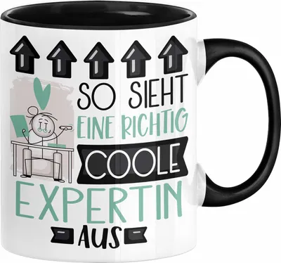 Produktbild von Expertin Geschenk Tasse Lustig Geschenkidee für Expertin Geburtstag So Sieht Eine Richtig Coole Expertin Aus Frauen Spruch (Schwarz)