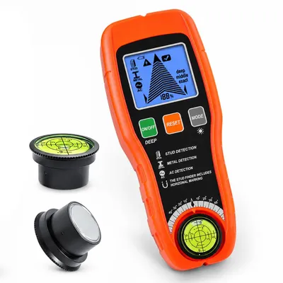 Produktbild von 3-in-1 Wandscanner, Kabelsuchgerät mit 3 Modi für Holz, Metall & Stromleitungen, Wasserwaage, Nagelfinder, Tiefenscan und HD-LCD-Display