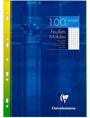 Image de Clairefontaine Pochettes pour classeurs à anneaux A4 quadrillées 50 feuilles
