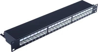 Produktbild von cat 6A 19" 1HE-Patchpanel, schwarz, 24 Port