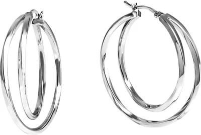 Produktbild von V Creolen 925/- Sterling Silber 3,8cm weiß 271210308