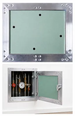 Produktbild von Mucola Revisionsklappe Revisionstür Inspektionsklappe Gipskarton Wartungstür Aluminium GK-Einlage - 50x60 cm