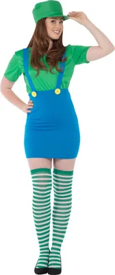 Image de Costume de plombier pour femme vert-bleu L