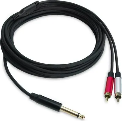 Zdjęcie produktu dla kabel rozgałęziający keepdrum AC047M 6,35 mm jack mono na 2x RCA cinch
