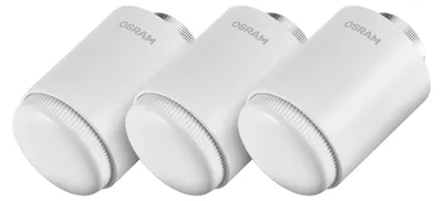 Produktbild von OSRAM SMART+ WIFI Radiator Thermostat Weiß 3er-Pack, kompatibel mit Google Home, 6 cm ⌀, kompatibel mit Google Home