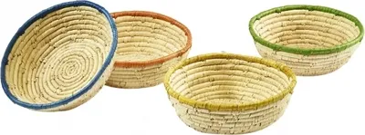 Produktbild von Dekoschale rund aus Palmblatt 4er Set ca. 24 CM