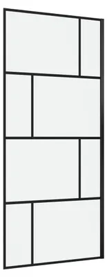Produktbild von Duschwand 90×195 cm, Schwarz, Aluminium, 6 mm ESG, Siebdruck