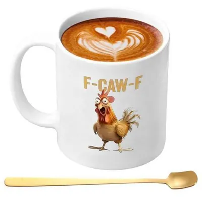 Immagine prodotto di Tazza in Vetroceramica con decorazione a forma di pulcino, capacità 300-400 ml, colore bianco. Idea regalo divertente