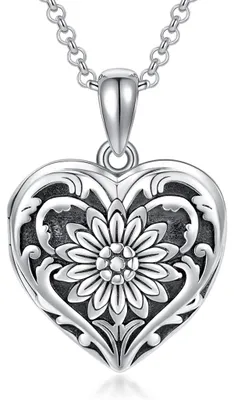 Produktbild von Herzmedaillon-Halskette aus 925er Sterlingsilber mit personalisiertem Foto.