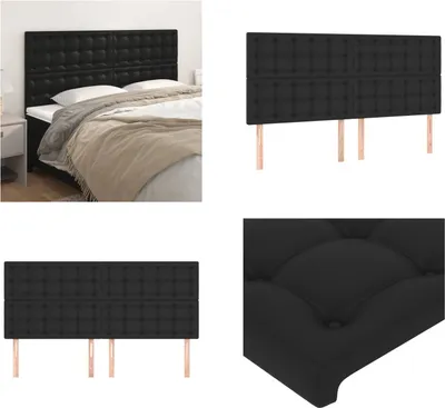 Produktbild von vidaXL Kopfteile 4 Stk. Schwarz 80x5x78/88 cm Kunstleder - Kopfteil - Kopfteile - Bett-Kopfteil - Bettkopfteil