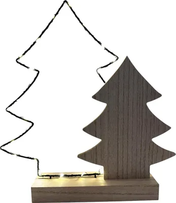 Immagine prodotto di Abete decorativo a LED, altezza 30 cm, 28 cm bianco caldo, timer 6/18 ore, interno, batterie 2 x AA