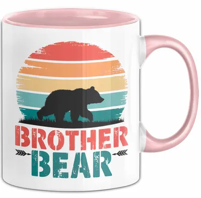 Produktbild von Retro Bruder Bär Tasse Geschenk Lustige Geschenkidee Spruch (Rosa)