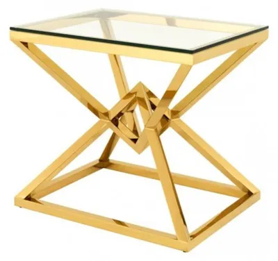 Produktbild von Casa Padrino Luxus Beistelltisch Edelstahl Gold Finish 65 x 50 x H 60 cm - Tisch Möbel
