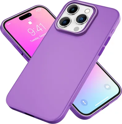 Produktbild von NALIA Silikonhülle für iPhone 16 Pro Max – Matt & Griffig Soft-Touch – ASTRON (Flexibles TPU Case & Stoßfest) – Marke aus Berlin – Lila