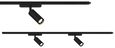 Image de Briloner Luxtrail Système de rail, kit d'extension pour démarrage / complet kit, 2xspots, orientables, noir, 1m, utilisables individuellement uniquement avec une alimentation électrique