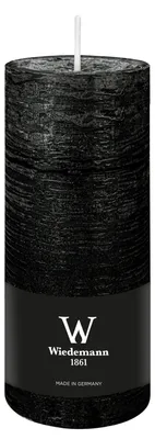 Produktbild von Zylinderkerze/Stumpenkerze - rustikale Kerze - schwarz - 7 x 16 cm - 66 Brennstunden