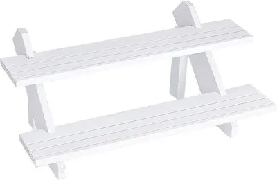 Image de Unyqoos® : Présentoir élégant en bois pour bijoux – support de présentation à deux niveaux avec 3 rangées par niveau pour bagues et boucles d'oreilles, dimensions : 39 x 18,2 x 16,5 cm