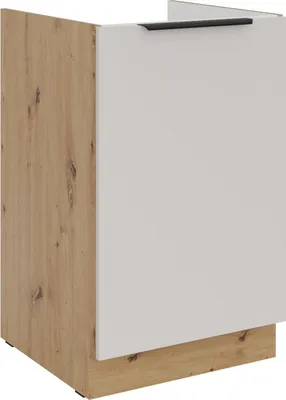 Produktbild von Küchen Spülenunterschrank 50 cm Küche SOLANO Kaschmir beige matt + Eiche Artisan matt Küchenzeile Küchenblock Küche Einbauküche