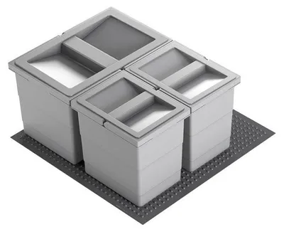 Image de Hailo Collecteur de déchets 3201624 Allegro 220 Insert 2x 6.5 + 14 L Gris clair