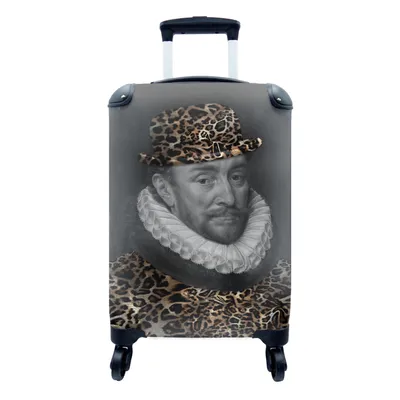 Produktbild von MuchoWow® Koffer Handgepäck Trolley Rollkoffer Kleine Reisekoffer mit 4 Rollen - Wilhelm von Oranien - Adriaen Thomasz - Pantherdruck - Cabin Size < 55x40x23 cm & 55x40x20 cm - Fotokoffer - Kabinenkoffer - Boardgepäck - Reise-Box - Reisekoffer - Reisegepäck - Koffer mit Bild - Trolley für Kinder