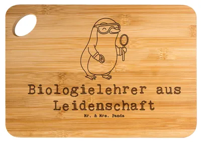 Produktbild von Mr. & Mrs. Panda Frühstücksbrettchen Biologielehrer Leidenschaft - Transparent - Geschenk, Schneidebrett, Biologie, Grundschule, Holzbrett, brotbrett, Spruch, Brett